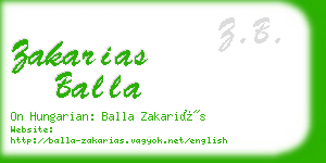 zakarias balla business card